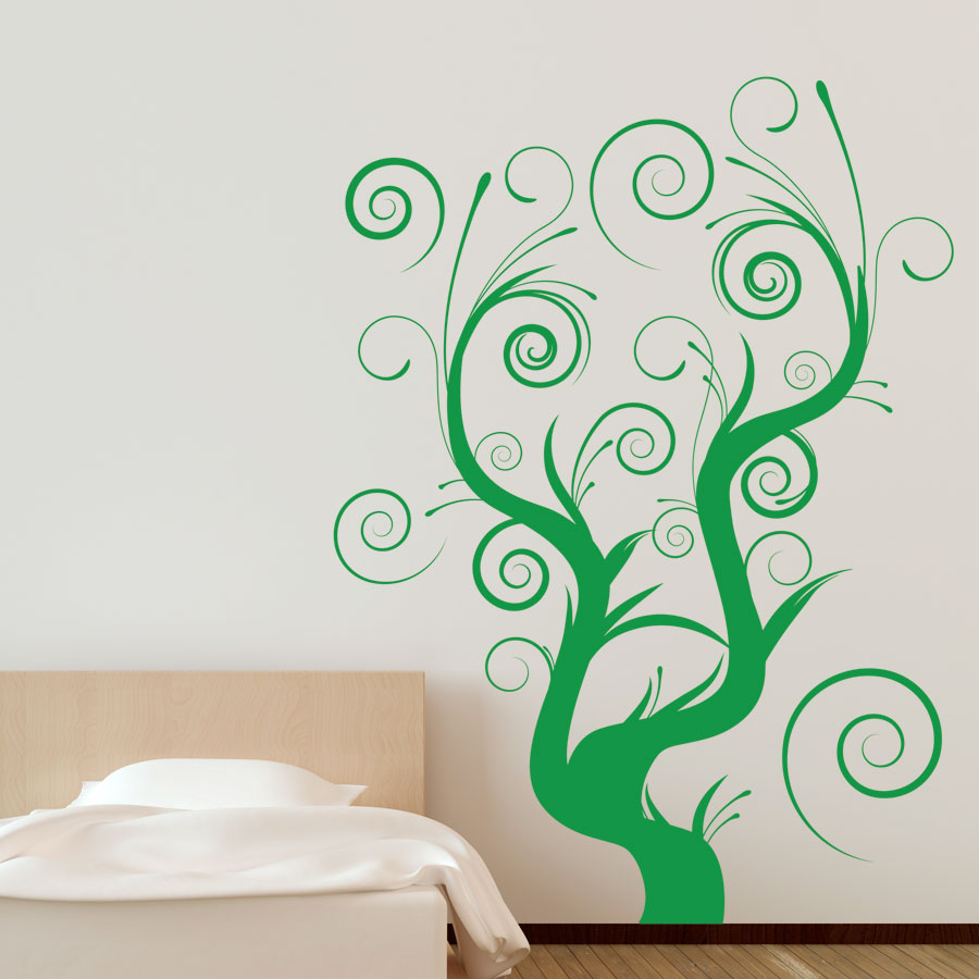 Whimsical Swirl Tree Wall Decal